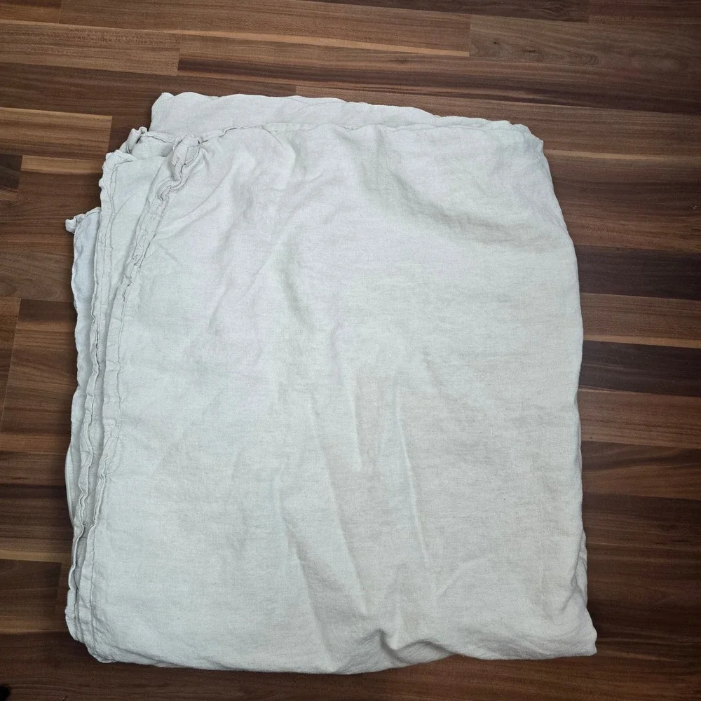 Hotel Collection 100% Linen Full/Queen Duvet Cover Cream Oatmeal Natural Neutral